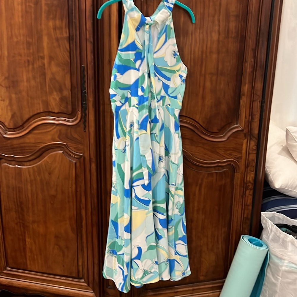 Tahari sleeveless mock neck midi dress NEW - Picture 5 of 7